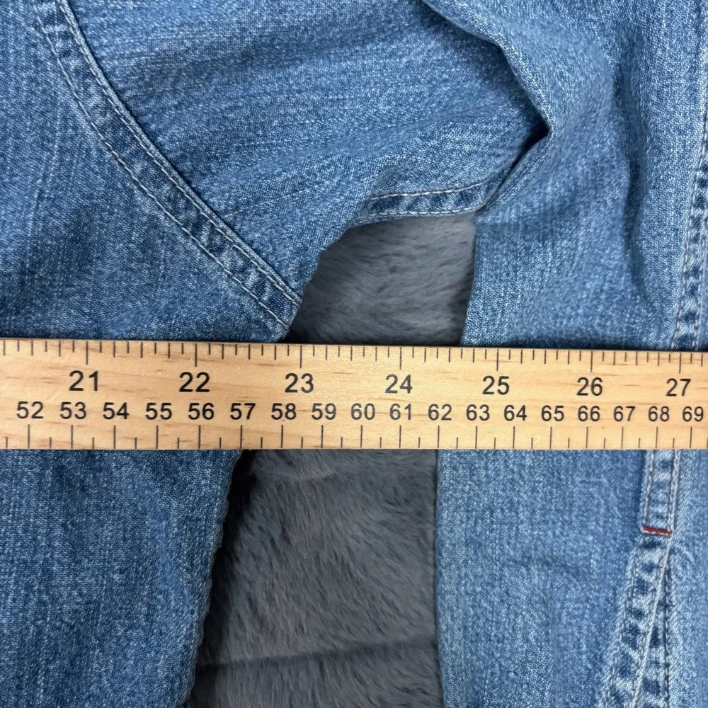 Levis Red Tab Denim Shirt Mens Medium Blue Long Sleeve Button Down Vintage M